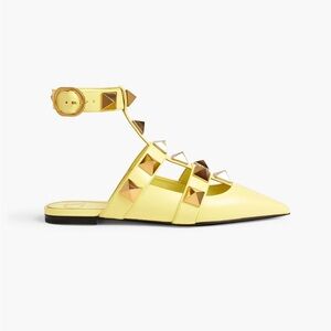 Valentino Roman Stud Metallic Flats